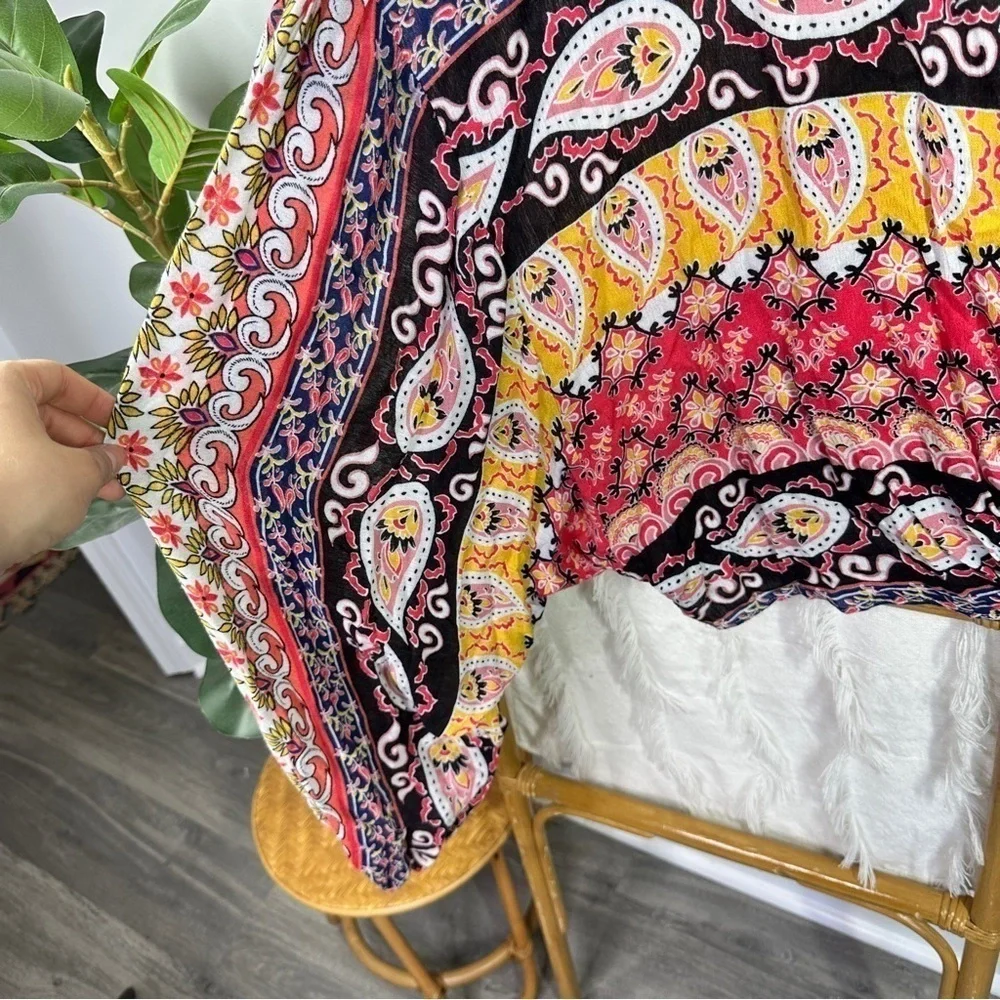 Free People Boho Tribal Pattern Blouse sz L